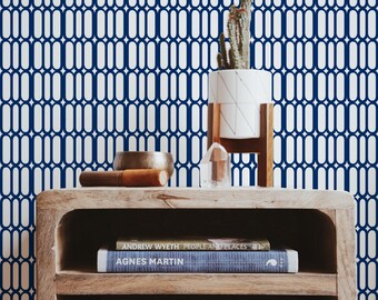 Retro Modern Peel and Stick Wallpaper, Five Color Options, Bohemian Design