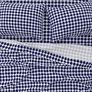 Boho Sheets, Polka Dot Blue and White Bed Sheets, Modern Blue Sheet Set, Boho Chic, Bohemian Bedding Designed by Victoria Bright Home