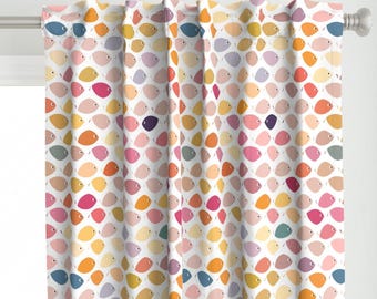 Whimsical Fish Pattern Curtains, Nature Lover Window Treatments, Curtain Panels Designed by Victoria Bright Home