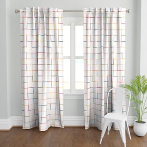 Colorful Modern Geometric Curtains, CHOOSE YOUR COLOR Curtain Panels, Minimalist Pattern Designed by Victoria Bright Home