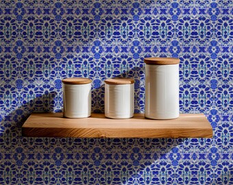 Beautiful Blue French Country Peel and Stick Wallpaper, Farmhouse Removeable Design by Victoria Bright Home