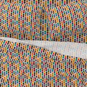 Mid Century Sheet Set, Polka Dot Retro Sheets, Rainbow 60s Bedding, Hey June Sheet Set Designed by Victoria Bright Home
