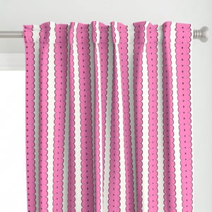 Sweet Pink Striped Curtains, Maximalist Window Treatments, Curtain Panels Designed by Victoria Bright Home