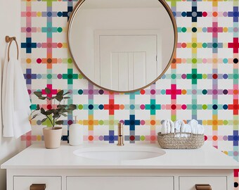 Scandinavian Modern Peel and Stick Wallpaper, Removeable Renter Friendly Decor