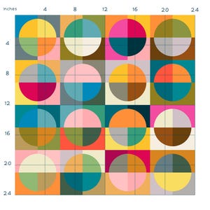 Gumball Upholstery Fabric by the Yard | Colorful Bauhaus Circle Print | Bold Chair Sofa Headboard | Performance Velvet Linen Canvas | USA bild 3