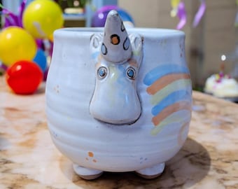 Birthday Unicorn. Carol is Her Name And She's Ready For Any Celebration! Handmade Pottery!