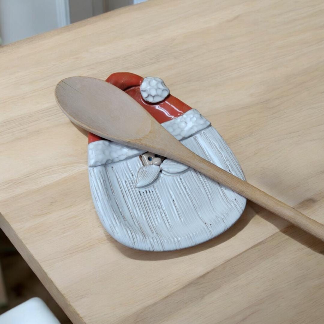 Santa Spoon Santa Spoon Rest. Handmade Pottery. Perfect Kitchen Gift Around ...