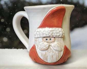 Santa Mug. Handmade Pottery. Perfect for a Christmas Gift!