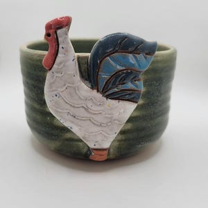 Rooster Bowl. Handmade Pottery. What An Adorable Gift For Rooster Lovers!