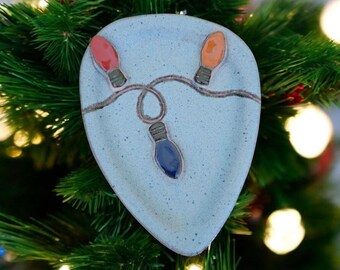 Christmas Lights Spoon Rest. Handmade Pottery