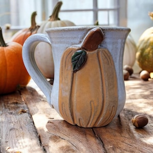 Pumpkin Mug. Handmade Pottery. An Autumn Theme Gift Idea!