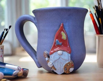 Artist Gnome. Handmade Pottery. Perfect For That Special Somone Who Loves Painting!