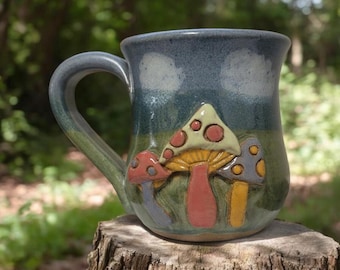 Mushroom Mug. Handmade Pottery. Perfect Gift For Anyone Who Loves Mushrooms!
