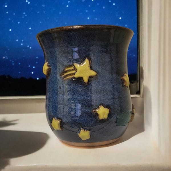 Stars Mug. Handmade Pottery. Perfect Gift For Anyone Who Loves Star Gazing!