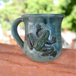 Frog Mug. Handmade Pottery. Perfect Gift For Anyone Who Loves Frogs!