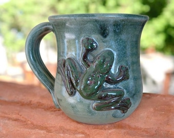 Frog Mug. Handmade Pottery. Perfect Gift For Anyone Who Loves Frogs!