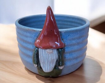 Gnome Bowl. Handmade Pottery. An Adorable Bowl If You Love Gnomes!