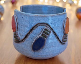 Christmas Lights Sponge Holder. Handmade Pottery.