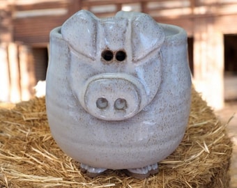 Pig Mug. Handmade Pottery. Petunia is Her Name and She is Perfect For Anyone Who Loves Pigs!