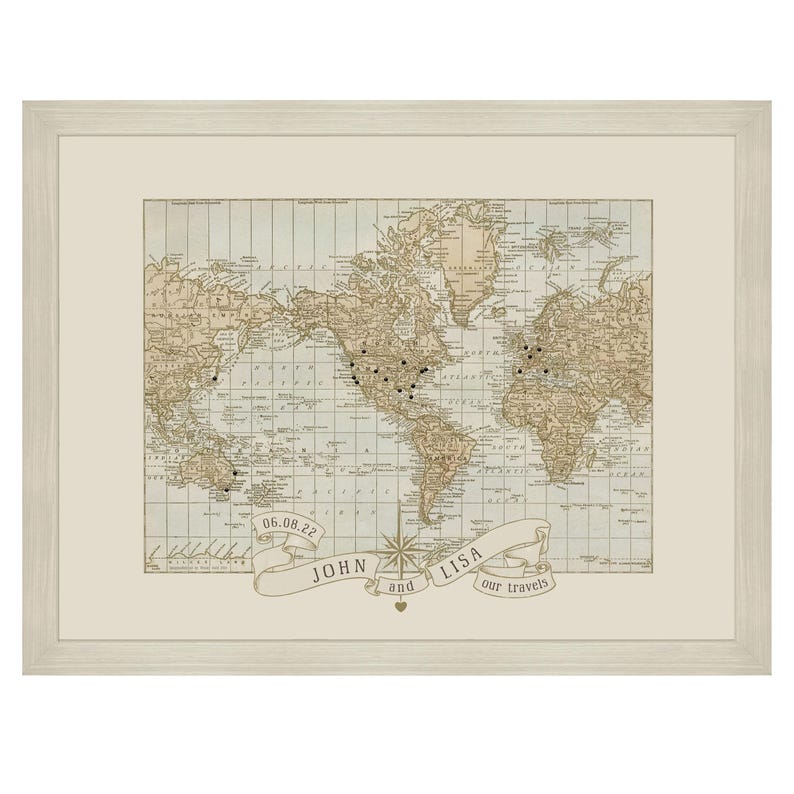 Personalized Anniversary Push Pin World Map: Couple Travel Map image 8