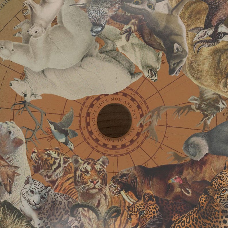 Handmade Endangered Species of the World Personalized Globe Art by ...