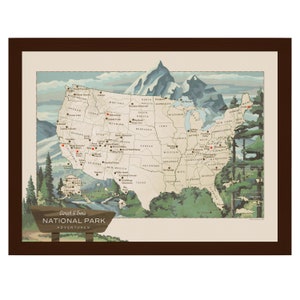 National Parks Push Pin Map USA: Personalized Travel Keepsake