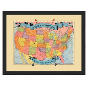 Personalized USA Adventures Pushpin Travel Map