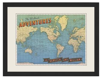 Worldwide Adventures Personalized Push Pin Map,