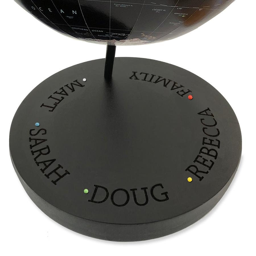 Personalized Family Travel Globe With Pins & Custom Engraving