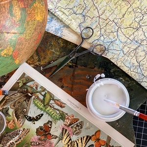 Vintage Globe Art, Onward , Graduation Present, World Globe, Adventure Awaits image 3