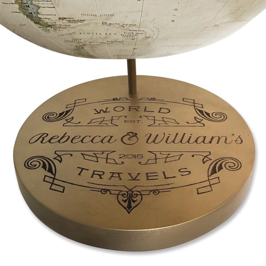 Custom Engraved Travel Push Pin Globe Personalized Anniversary Gift