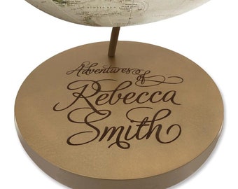 Personalized Engraved Push Pin Travel Globe: World Adventures Tracking Gift