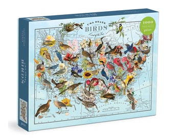 USA State Birds 1000 Piece Puzzle by Wendy Gold  |  State Bird Puzzle