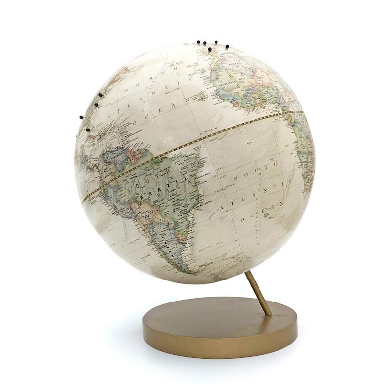 Push Pin Globe Ivory, Travel Globe with Pins, Custom Travel Gift image 7