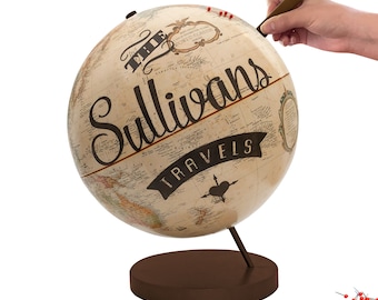 Family Travels Push Pin Globe, World globe with push pins