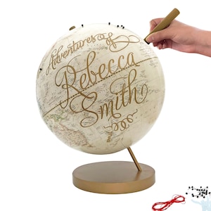 Personalized Adventures Push Pin Globe, Custom World Globe with Pins
