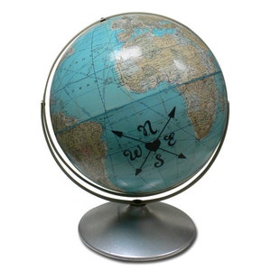 Vintage Globe Art, Onward , Graduation Present, World Globe, Adventure Awaits image 2