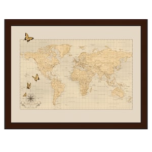 Butterfly World Push Pin Travel Map: Personalized Dorm Decor