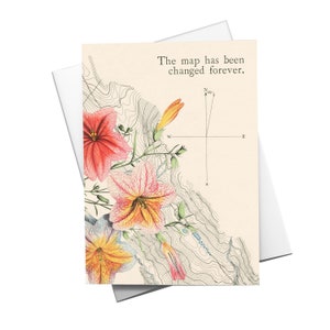 Wendy Gold Flower Map Art Sympathy Card