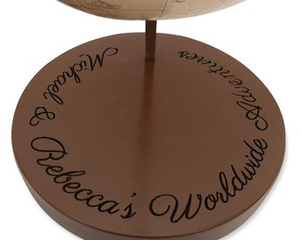Custom Engraved Push Pin Globe: Worldwide Adventures Travel Gift