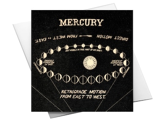 Mercury in Retrograde Greeting Card- Blank Card