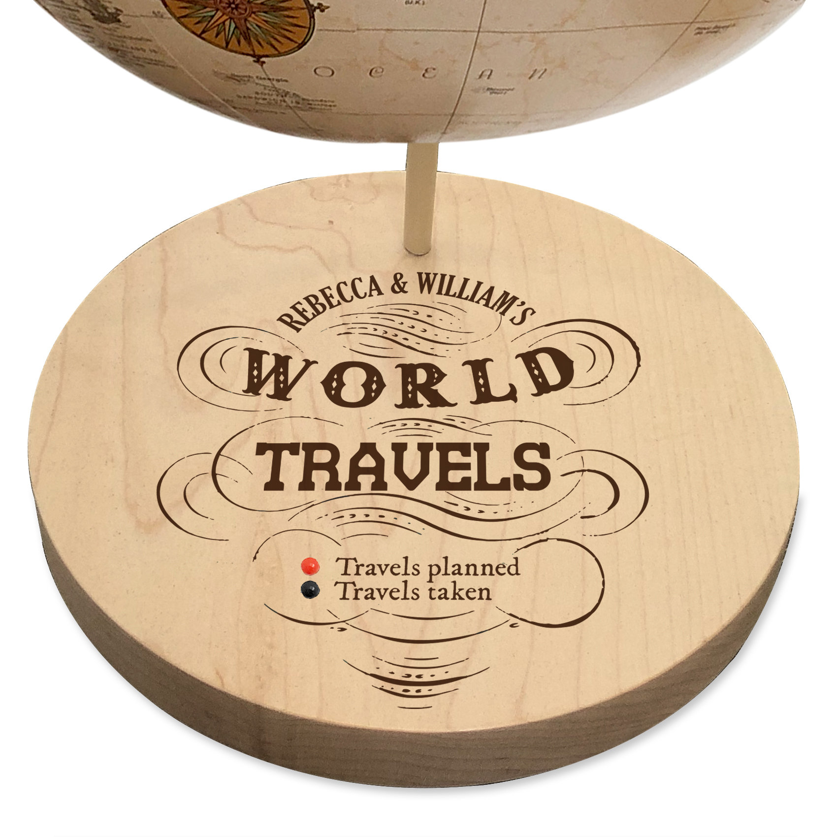 Engraved Push Pin Travel Globe Personalized World Explorer Gift