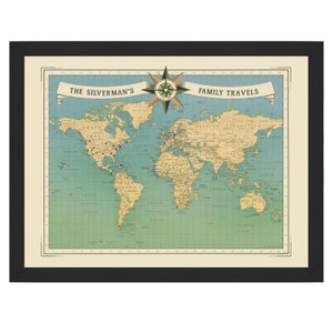 Personalized Push Pin World Map: Family Travel Keepsake