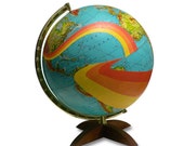 Vintage Globe Art, Not All Who Wander Are Lost, Mod World Globe Art