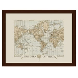 Adventures around the World Push Pin Map