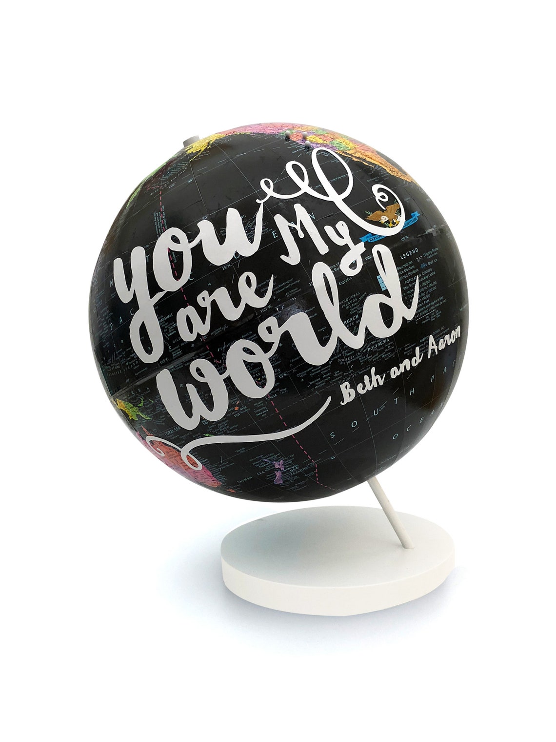 globe with push pins