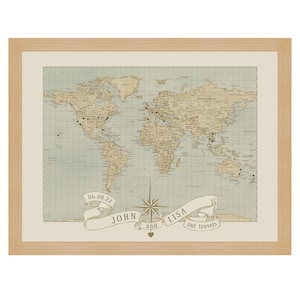 Personalized Anniversary Push Pin World Map: Couple Travel Map image 9