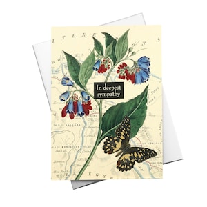 Wendy Gold Sympathy Card: Flower Map Art Condolences