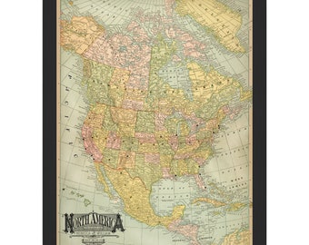 Personalized North America Blue Push Pin Travel Map