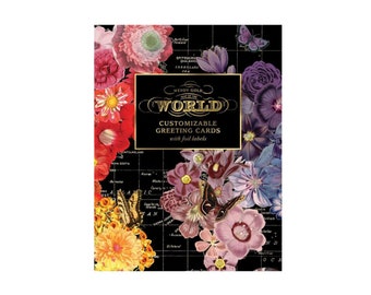 Wendy Gold Map of The World Customizable Greeting Cards by Galison